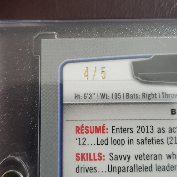 2013 Derek Jeter 2013 Bowman Chrome Card 215 Red - Picture 3 of 3